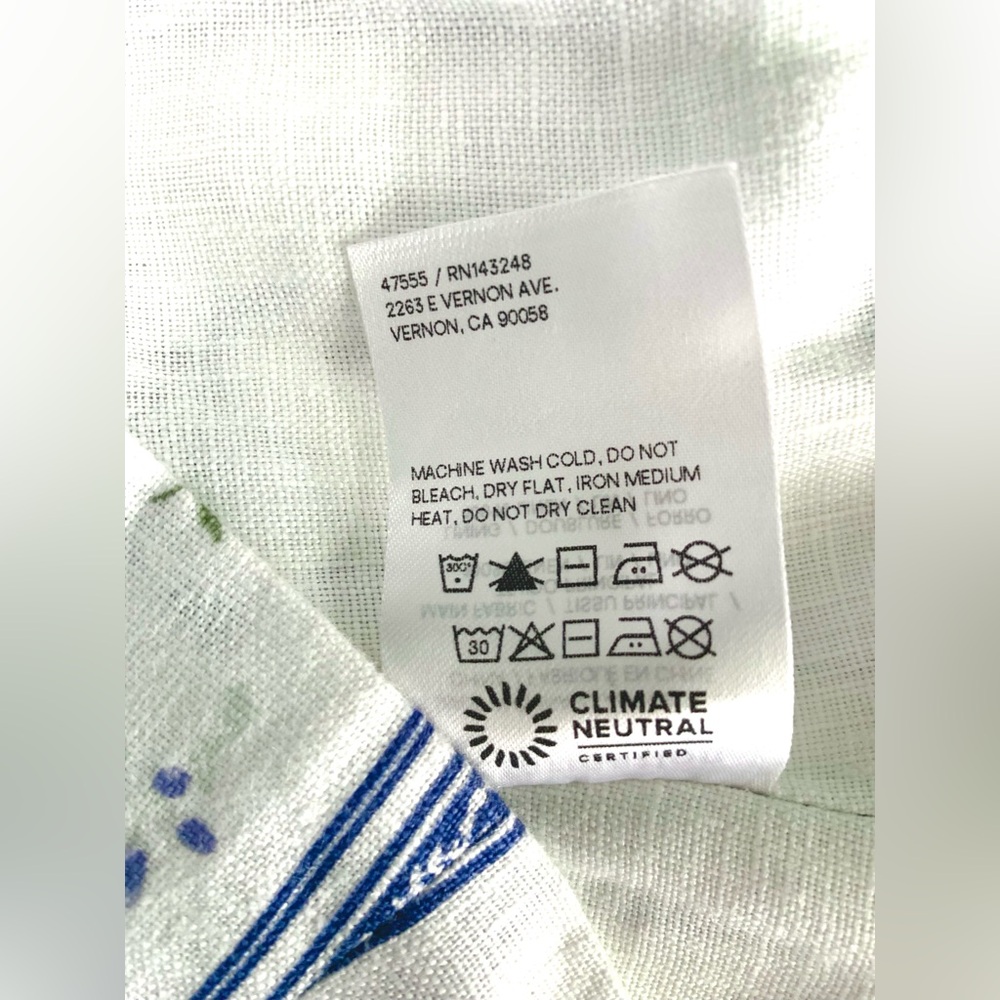 Reformation Overland Linen Tank Top, White and Blue Floral - Picture 9 of 10